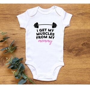 White Baby Onesie with Graphic Print